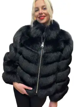 Haina din blana naturala de vulpe