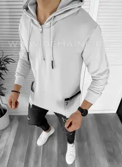 Hanorac barbati gri slim fit K177 81-1.1