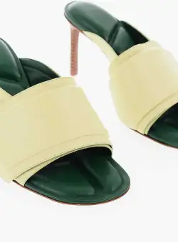 JACQUEMUS Stiletto Heel Leather Mules 8.5Cm Green