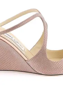 Jimmy Choo 'Anise Wedge 85' Mules BALLET PINK