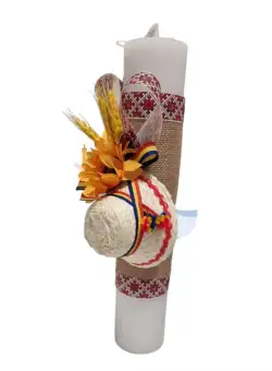 Lumanare Botez Floarea Soarelui Lucrata Manual 28