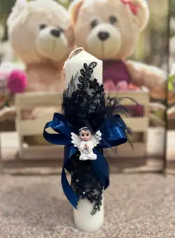 Lumanare Botez Ingeras - Albastru