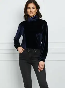 Maleta Dy Fashion bleumarin din catifea