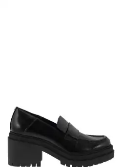 Michael Kors MICHAEL KORS Rocco leather moccasin with heel BLACK