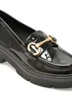 Mocasini ALDO negri, MISKA001, din piele ecologica lacuita