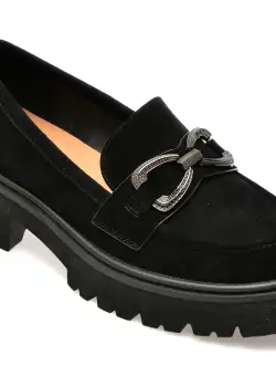 Mocasini casual GRYXX negri, V102C11, din piele intoarsa