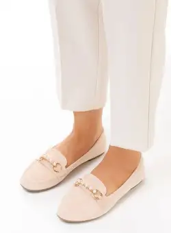 Mocasini dama Guidi bej