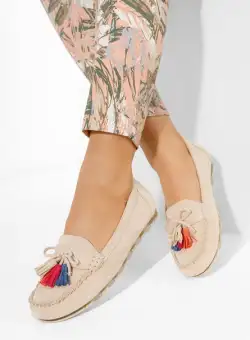 Mocasini dama Prestia bej