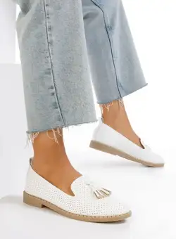 Mocasini dama Vlasova albi