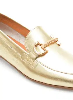 Mocasini FLAVIA PASSINI aurii, 2470, din piele naturala