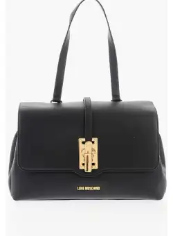 Moschino Love Faux Leather Bag With Removable Shoulder Strap Black