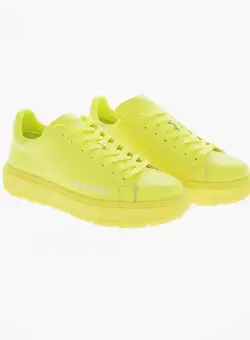 Moschino Love Fluorescent Leather Sneakers Yellow