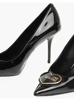 Moschino Love Patent Faux Leather Spillo95 Pumps Heel 9Cm Black