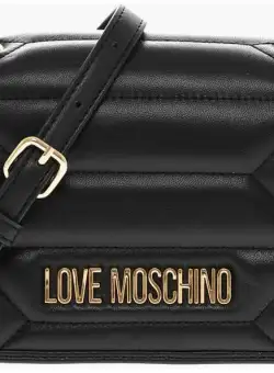 Moschino Love Quilted Faux Leather Kaleidoscope Crossbody Bag With Go Black