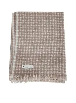 OATS & RICE OATS & RICE CROSS PATTERN TWILL CASHMERE SCARF ACCESSORIES Brown