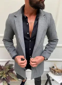 Palton barbati gri inchis B6791 119