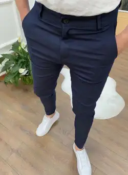 Pantaloni barbati casual bleumarin 12409 G1-4