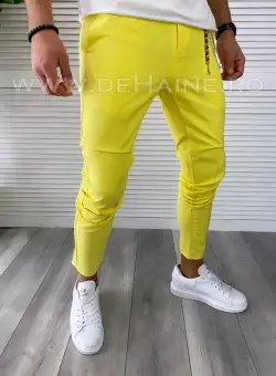 Pantaloni barbati casual regular fit galbeni B1734 F6-1.2 E* 252-4