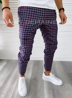 Pantaloni barbati casual regular fit in carouri B1727 10-5 E*