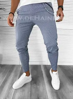 Pantaloni barbati casual regular fit in dungi B7867 E 11-1 ~