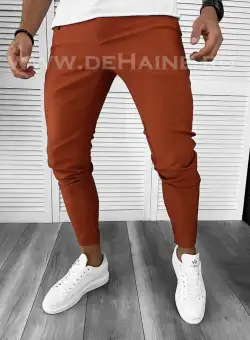 Pantaloni barbati casual regular fit maro B1734 B6-3/253-2