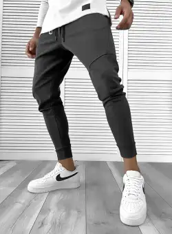 Pantaloni de trening gri conici 12107 D5-5.2