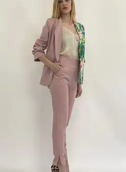 Pantaloni pana cu talie inalta si buzunare laterale