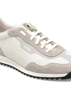 Pantofi BOSS albi, 4036, din piele naturala