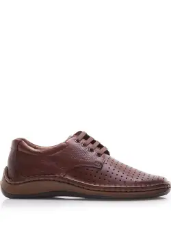 Pantofi casual barbati din piele naturala,Leofex - 594-1 Cognac Box
