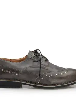 Pantofi casual dama din piele naturala,Leofex - 096 gri box