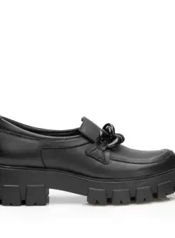 Pantofi casual damă din piele naturală,Leofex - 316 Negru Box