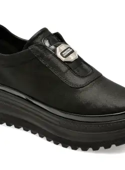Pantofi casual EPICA negri, 387372, din piele naturala