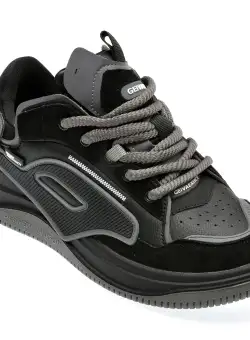 Pantofi casual GEIVAEXHCY negri, 8811, din piele ecologica