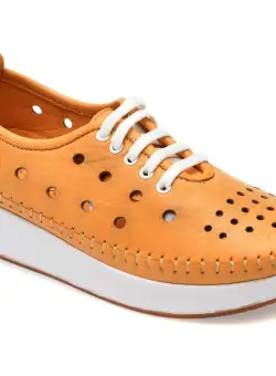 Pantofi casual GRYXX galbeni, 1543110, din piele naturala