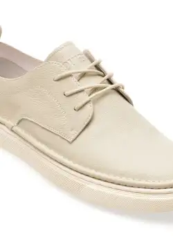 Pantofi casual OTTER albi, 5159, din piele naturala