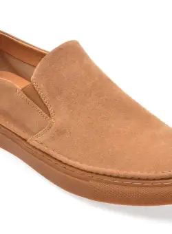 Pantofi casual OTTER nude, 2238, din piele intoarsa