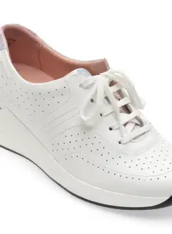 Pantofi casual SUAVE albi, 11005, din piele naturala