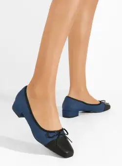 Pantofi cu toc mic Andacia albastri