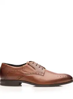 Pantofi eleganţi bărbaţi din piele naturală, Leofex - 527-1 Cognac Box