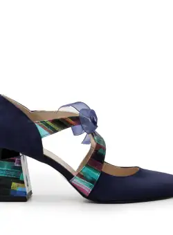 Pantofi eleganți damă din piele naturală - 21100 Blue Box Velur