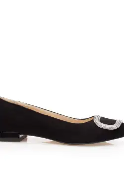 Pantofi eleganți damă din piele naturală - 21170 Negru Velur