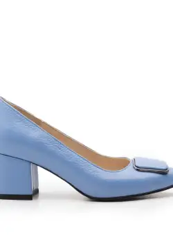 Pantofi eleganți damă din piele naturală - 2176 Albastru Box