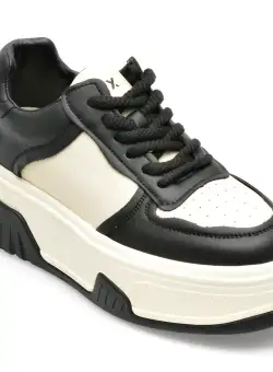 Pantofi GRYXX alb-negru, 3905, din piele naturala