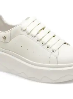 Pantofi GRYXX albi, 3F615, din piele naturala