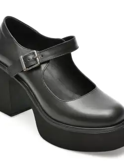 Pantofi IMAGE negri, 1699145, din piele naturala