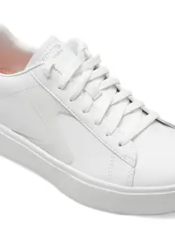 Pantofi SKECHERS albi, EDEN LX, din piele ecologica
