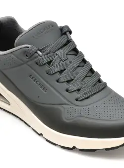 Pantofi SKECHERS gri, UNO-TIMELINE, din piele ecologica