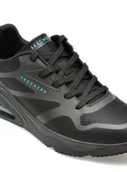 Pantofi SKECHERS negri, TRES-AIR UNO-MODER, din material textil