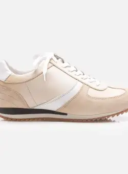 Pantofi sport din piele naturală, bărbați - 625 Crem Box Velur