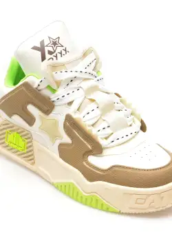 Pantofi sport GRYXX albi, S7201, din piele ecologica